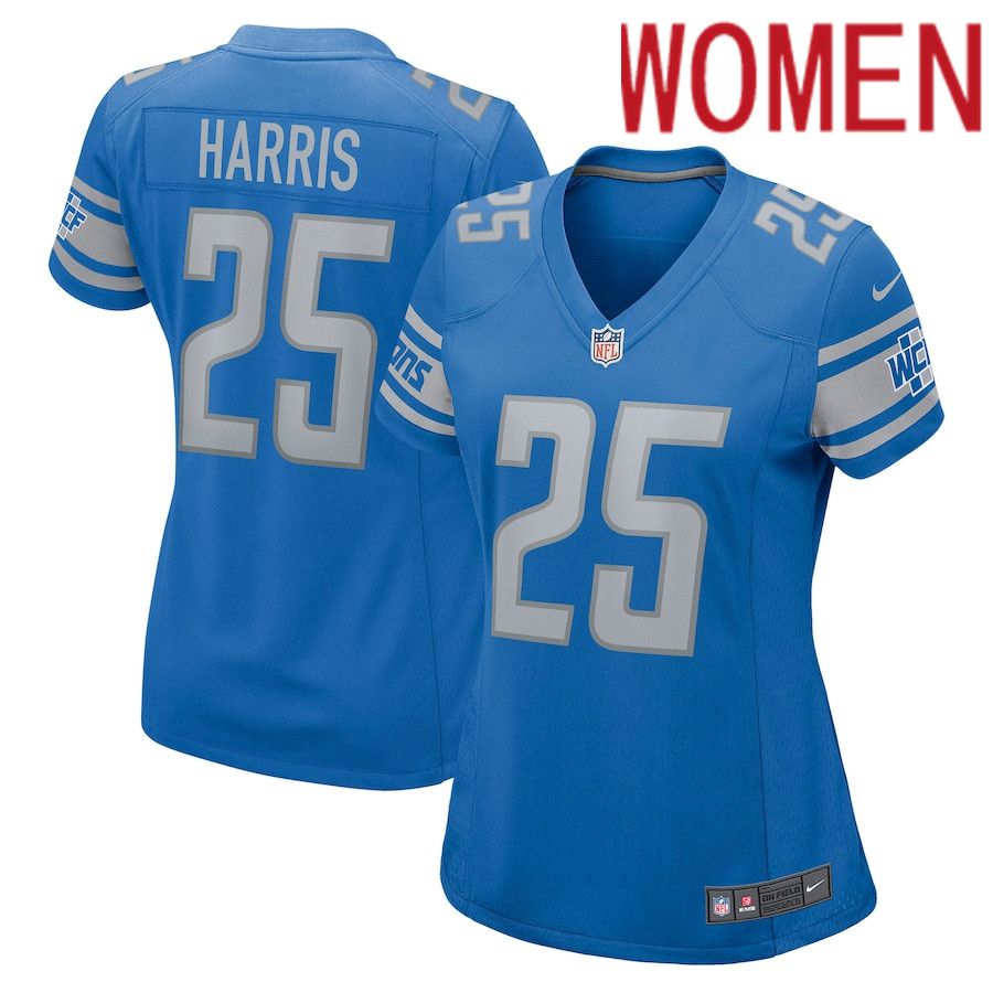 Women Detroit Lions #25 Will Harris Nike Blue Game NFL Jersey